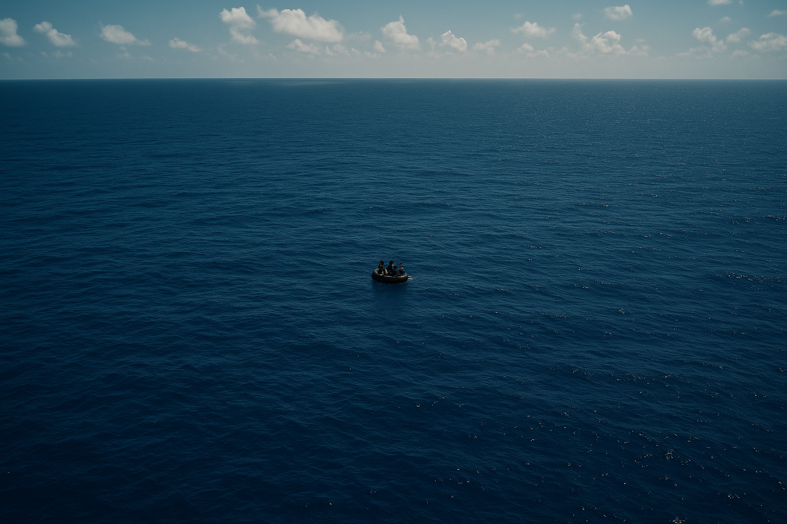 Day one — four men alone on the ocean